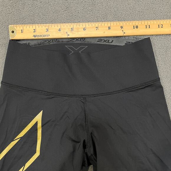 2XU Black Activewear 3/4 Length Compression Crop Leggings Women's Size S gym - Picture 3 of 7